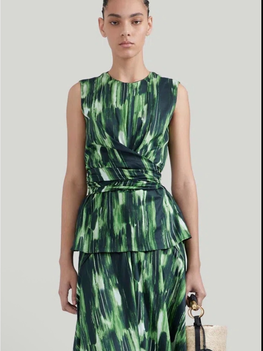 Altuzarra women's Toppi gathered top Waist Wrap Verdelite print Size
42-10